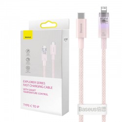 Кабел Baseus Explorer Series USB-C - Lightning 20W 1 м CATS010204 - розов - Разклонители, Зарядни и Кабели