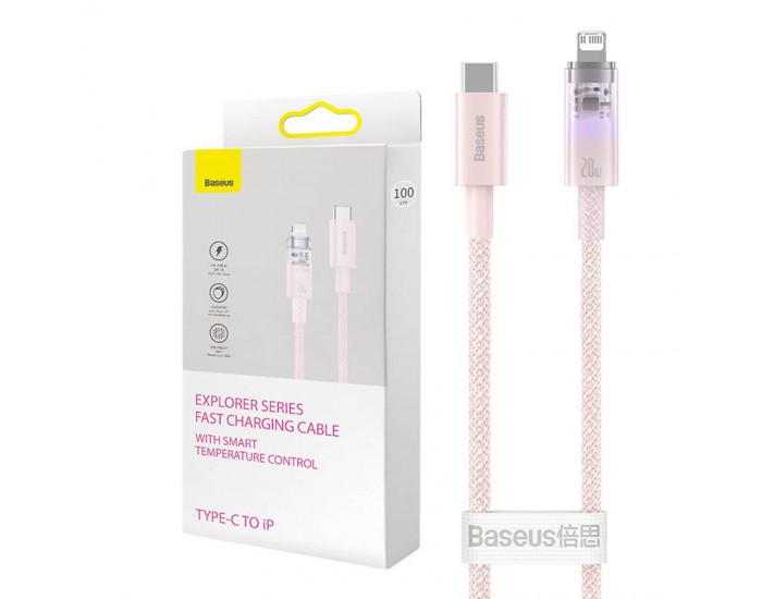 Кабел Baseus Explorer Series USB-C - Lightning 20W 1 м CATS010204 - розов