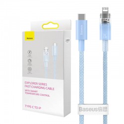 Кабел Baseus Explorer Series USB-C - Lightning 20W 1 м CATS010203 - син - Разклонители, Зарядни и Кабели