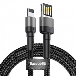 Кабел Baseus Cafule Lightning към USB 2.4A 1m CALKLF-GG1 - сиво-черен - Офис