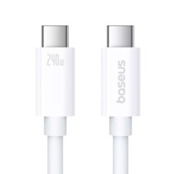 Кабел Baseus Superior Series 2 USB4 USB-C към USB-C кабел, 240W, 1m P10365200211-02 - бял - Разклонители, Зарядни и Кабели