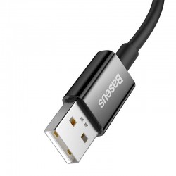 Кабел Baseus Superior Series USB-А към USB-C 65W 1м CAYS000901 - черен - Разклонители, Зарядни и Кабели