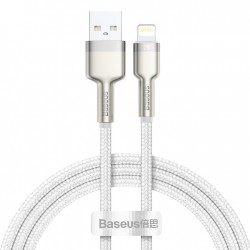 Кабел Baseus Cafule Metal Series USB-A към Lightning, 1м CALJK-A02 - бял - Офис