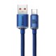 Кабел Baseus Crystal Shine USB Type A към USB Type C 100W 2м CAJY000503 - син