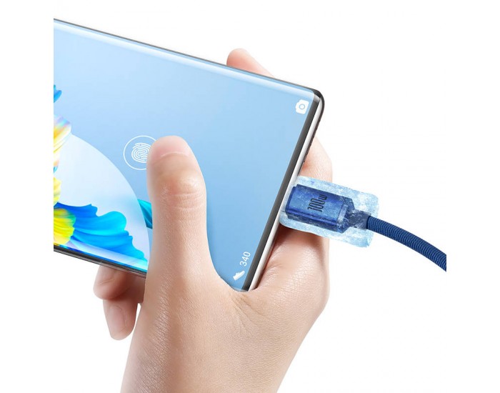 Кабел Baseus Crystal Shine USB Type A към USB Type C 100W 2м CAJY000503 - син