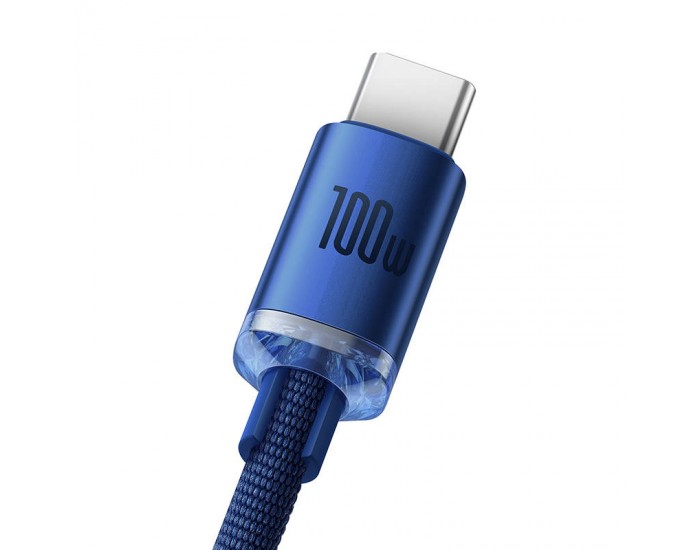 Кабел Baseus Crystal Shine USB Type A към USB Type C 100W 2м CAJY000503 - син