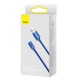 Кабел Baseus Crystal Shine USB Type A към USB Type C 100W 2м CAJY000503 - син
