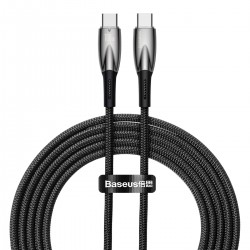 Кабел Baseus Glimmer fast charging USB-C 100W 1м CADH000701 - черен - Разклонители, Зарядни и Кабели