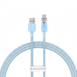 Кабел Baseus Explorer USB към USB-C 100W 2м CATS010503 - син - Разклонители, Зарядни и Кабели