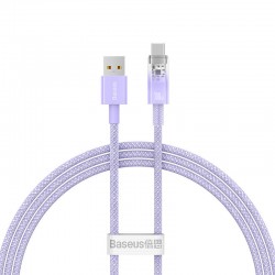 Кабел Baseus Explorer USB към USB-C 100W 2м CATS010505 - лилав - Разклонители, Зарядни и Кабели