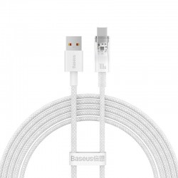 Кабел Baseus Explorer USB към USB-C 100W 2м CATS010502 - бял - Разклонители, Зарядни и Кабели