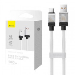 Кабел  Baseus CoolPlay USB към USB-C 100W 2м CAKW000702 - бял - Офис