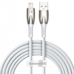 Кабел Baseus Glimmer Series USB-A - Lightning 480Mb/s 2.4A 2м CADH000302 - бял - Разклонители, Зарядни и Кабели