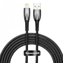 Кабел Baseus Glimmer Series USB-A - Lightning 480Mb/s 2.4A 2м CADH000301 - черен - Разклонители, Зарядни и Кабели