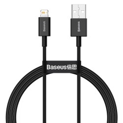 Кабел Baseus Superior USB към Lightning CALYS-A01 2.4 A 1 м - черен - Разклонители, Зарядни и Кабели