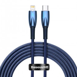 Кабел Baseus Glimmer fast charging USB-C към Lightning 20W 2м - син - Разклонители, Зарядни и Кабели