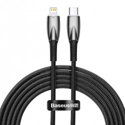 Кабел Baseus Glimmer fast charging USB-C към Lightning 20W 2м - черен - Разклонители, Зарядни и Кабели