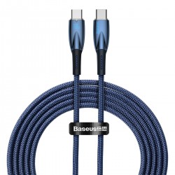 Кабел Baseus Glimmer fast charging USB-C 100W 2м - син - Разклонители, Зарядни и Кабели