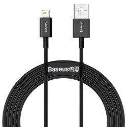 Кабел Baseus Superior USB към Lightning 2.4 A 2 м - черен - Разклонители, Зарядни и Кабели