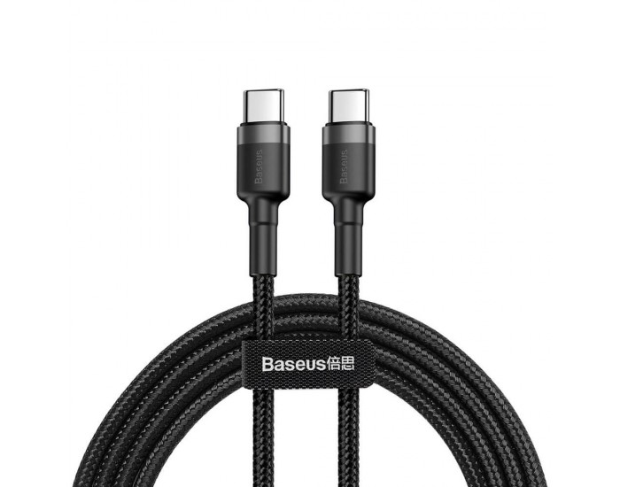 Кабел Baseus CATKLF-GG1 Cafule USB-C към USB-C PD 2.0 60W 1м черен-сив