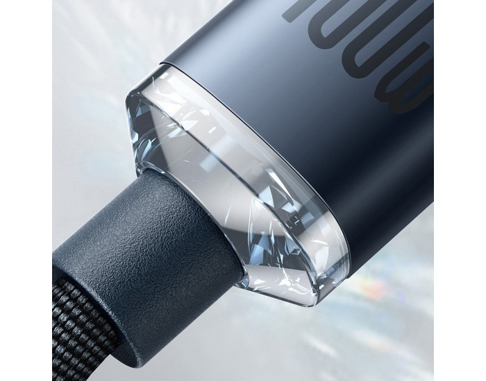 Кабел Baseus Crystal Shine Type-C към Type-C 100W черен 2 м