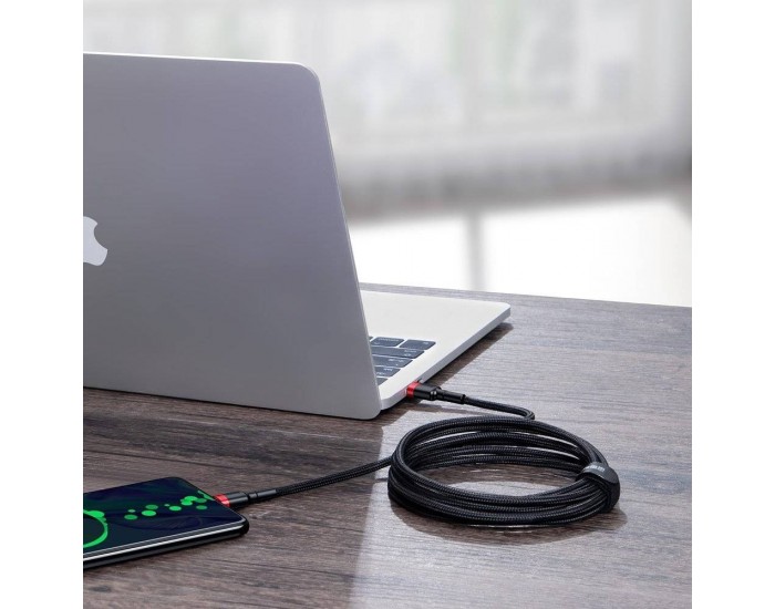 Кабел Baseus Cafule USB Type-C към Type-C Power Delivery 2.0, 100W, 20V, 5A, 2м, черен