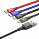 Кабел Baseus 4 в 1 USB-A към microUSB/Lightning/2xUSB Type-C, 3.5A, 1.2м, черен CA1T4-B01