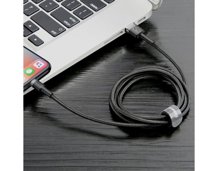 Кабел Baseus Cafule USB-А към Lightning CALKLF-CG1 2м, черен