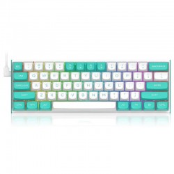 Геймърска клавиатура Redragon Fidd RGB K683WB-RGB - бяло/зелено - Клавиатури, Мишки и Падове