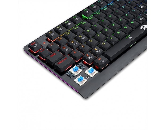 Клавиатура Redragon Dragon Warrior механична геймърска RGB K603P-KBS blue switches