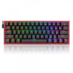Механична геймърска клавиатура Redragon Fizz K617-RGB_RD RGB черна - Офис