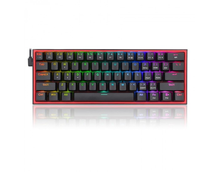 Механична геймърска клавиатура Redragon Fizz K617-RGB_RD RGB черна