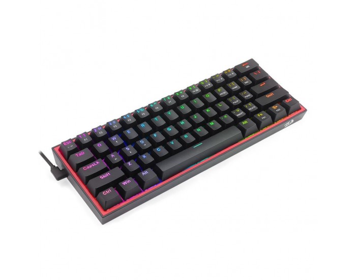 Механична геймърска клавиатура Redragon Fizz K617-RGB_RD RGB черна