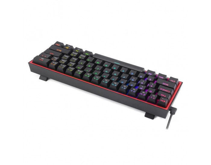 Механична геймърска клавиатура Redragon Fizz K617-RGB_RD RGB черна
