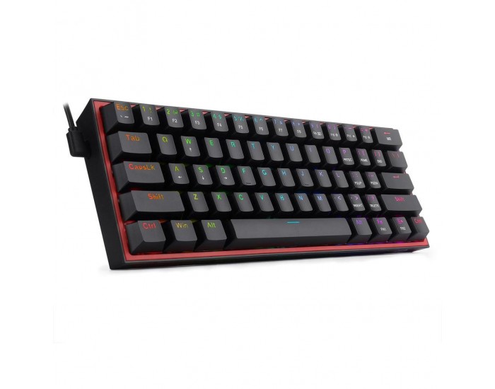 Механична геймърска клавиатура Redragon Fizz K617-RGB_RD RGB черна