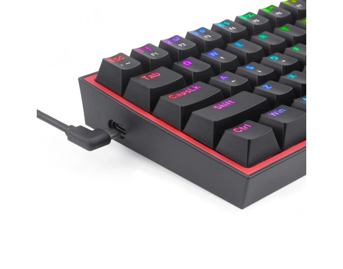 Механична геймърска клавиатура Redragon Fizz K617-RGB_RD RGB черна