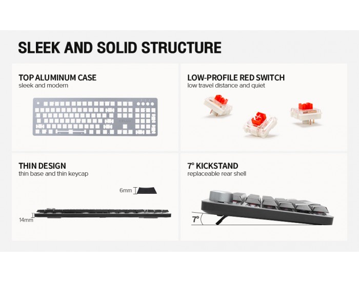 Клавиатура Delux KS100U USB Designer version механична US Layout