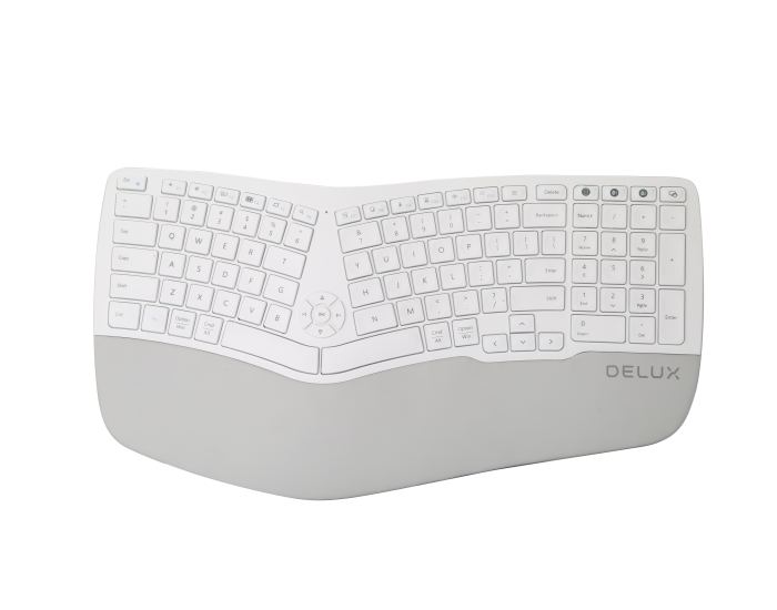 Клавиатура Delux GM902 безжична/Bluetooth бяла US Layout