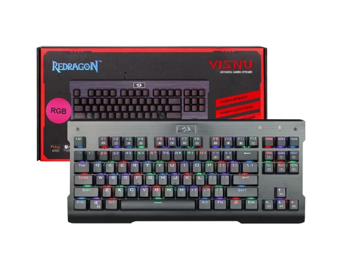 Механична RGB геймърска клавиатура Redragon Visnu K561