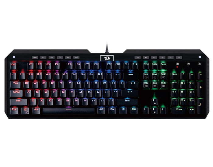 Клавиатура Redragon Indrah механична геймърска RGB K555-BK Blue Switches