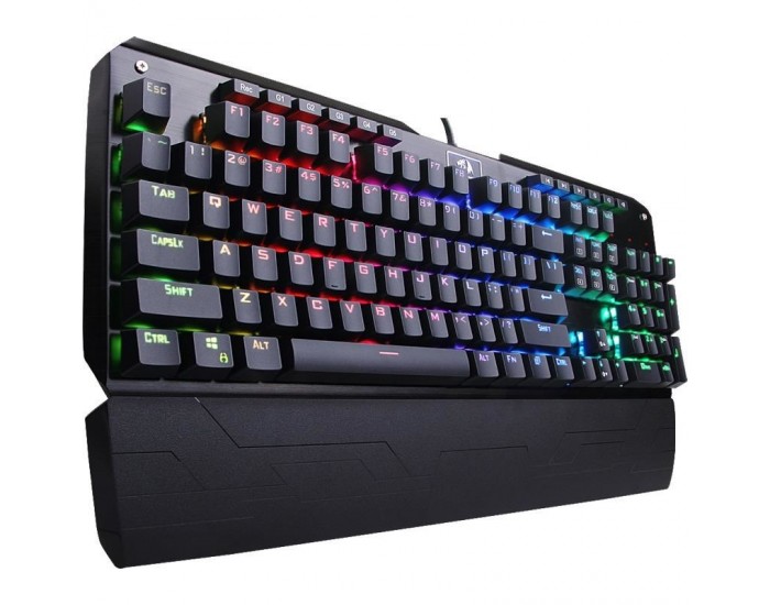 Клавиатура Redragon Indrah механична геймърска RGB K555-BK Blue Switches