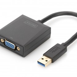 Адаптер DIGITUS, USB 3.0 към VGA, Full HD - DA-70840 - Разклонители, Зарядни и Кабели