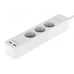 Разклонител със защита Orico GPC-3A2U-EU-WH  с 2 USB порта - Офис