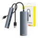 USB хъб Baseus 4 в 1 UltraJoy Lite USB-А към USB 3.0, 15 см B0005280B811-00 - сив