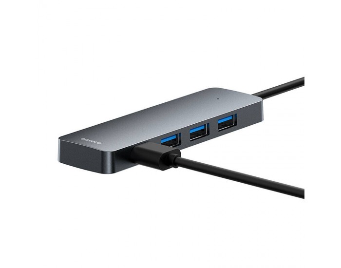 USB хъб Baseus 4 в 1 UltraJoy Lite USB-А към USB 3.0, 15 см B0005280B811-00 - сив