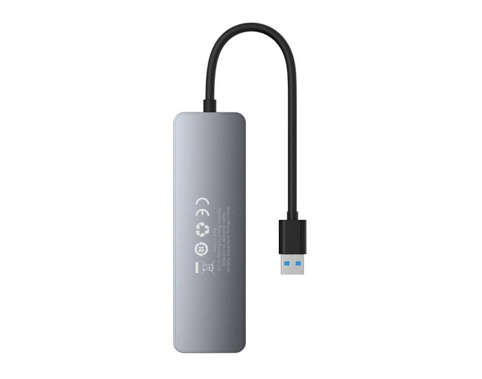 USB хъб Baseus 4 в 1 UltraJoy Lite USB-А към USB 3.0, 15 см B0005280B811-00 - сив