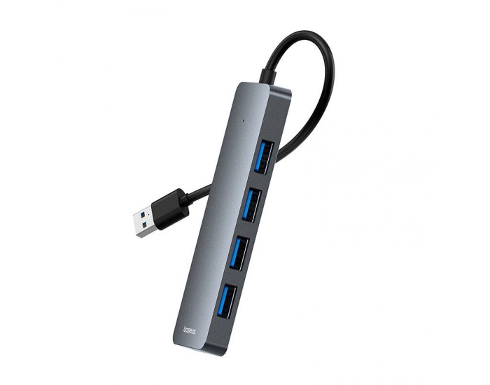 USB хъб Baseus 4 в 1 UltraJoy Lite USB-А към USB 3.0, 15 см B0005280B811-00 - сив