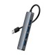 USB хъб Baseus 4 в 1 UltraJoy Lite USB-А към USB 3.0, 15 см B0005280B811-00 - сив