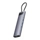 USB хъб Baseus 11 в 1 StarJoy Metal Glam Series Type-C към HDMI +VGA + 3 x USB 3.0 + USB 2.0+USB-C PD + RJ45 + SD/TF +3,5мм B00030709811-00 - тъмносив