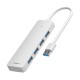 USB хъб Baseus 4 в 1 UltraJoy Lite USB-А към USB 3.0, 15 см B0005280B211-00 - бял